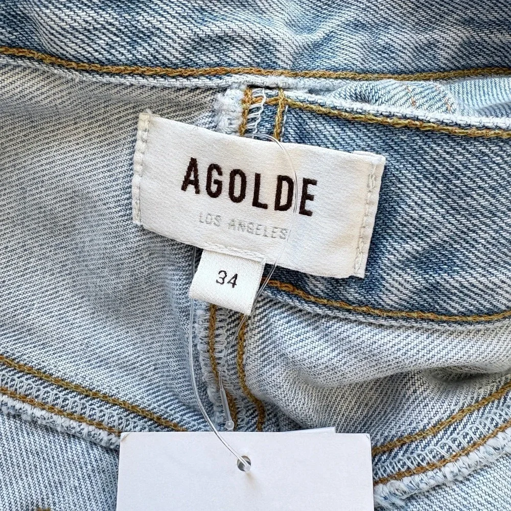 AGolde Broken Waistband Jeans Women Size 34 Blue Light Wash New - Picture 11 of 14